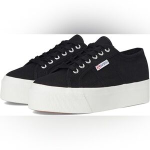Superga 2790 Platform Sneakers Black White 35
